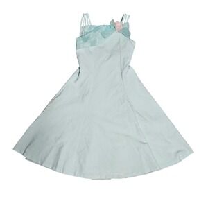 Bonnie Jean Light Blue Flower Girl Dress Bow Organza Party Easter Girls 8